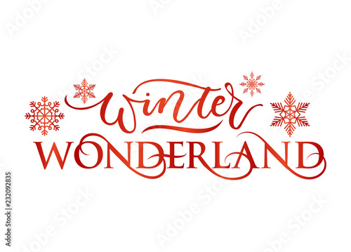 Winter wonderland inspirational holidays card with lettering