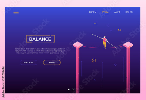 Balance concept - modern isometric vector web banner