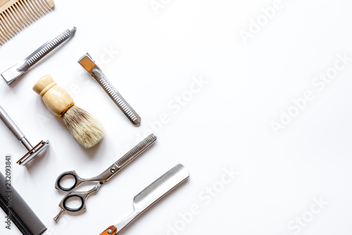 Wallpaper Mural Instruments male hairdresser barbershop top view Torontodigital.ca