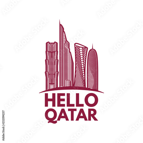 Qatar City Tower logo design inspiration, Qatar tower vector  photo
