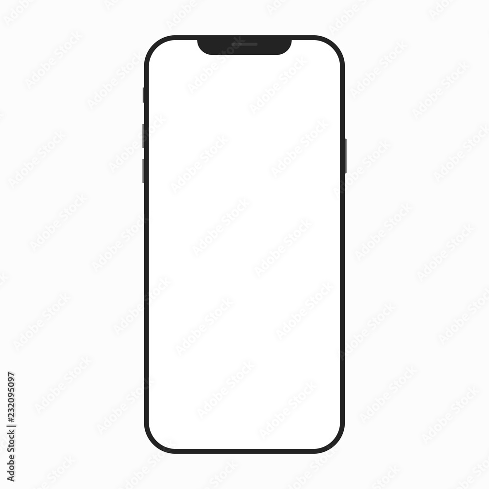 Vector smartphone placed on white background. Vector smartphone placed on white background.