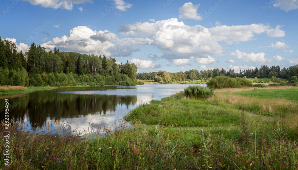 Summer day on the bank of the lake. Summer day on the bank of the lake.