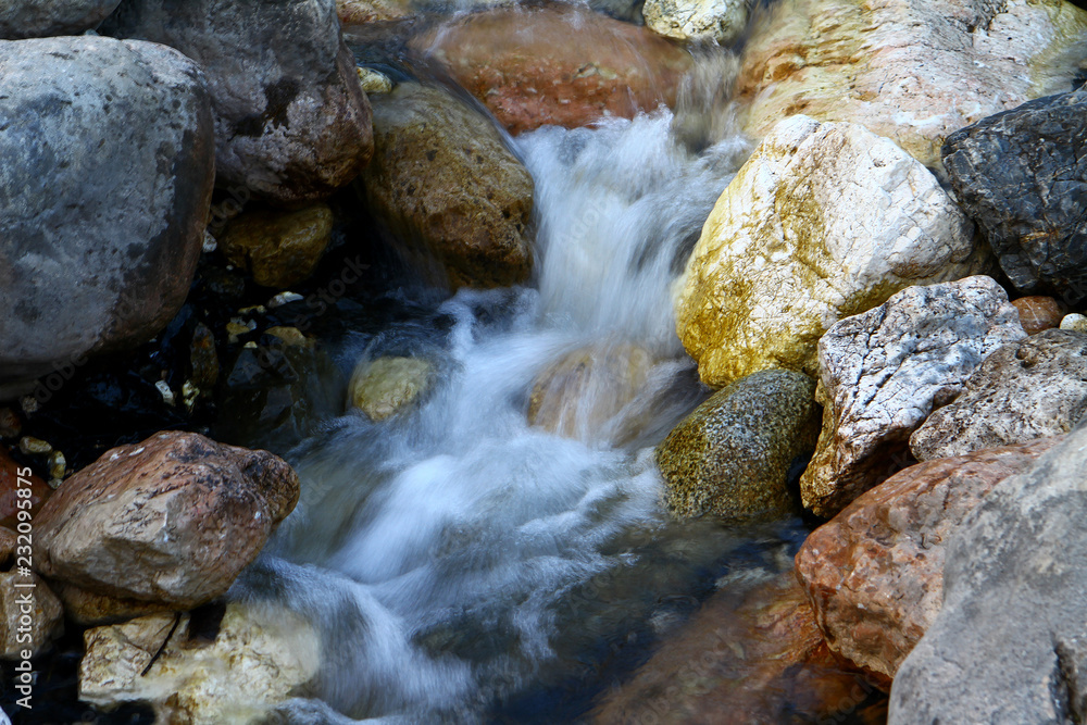 Photo of nature - spring water mountain river shot with long exposure and the fantastic stony creek on North Caucasus Photo of nature - spring water mountain river shot with long exposure and the fantastic stony creek on North Caucasus