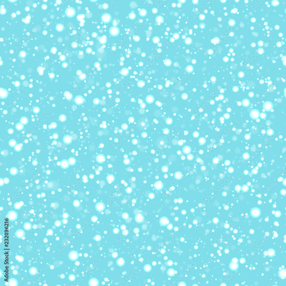 Snow seamless pattern. Vector snowflakes background. Winter wallpaper. Can use for holidays decoration, Christmas, New Year designs, textile, fabric, wrapping paper.