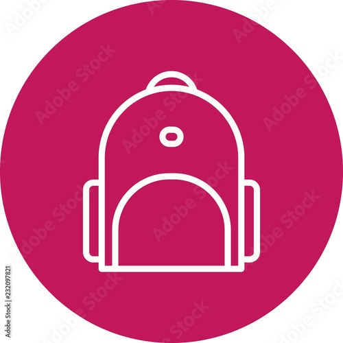  Bagpack Education Line Circle Icon