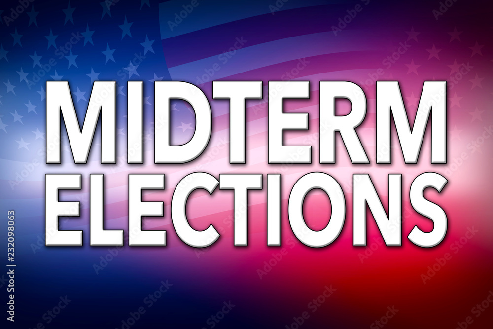 Midterm Elections with USA flag background Midterm Elections with USA flag background