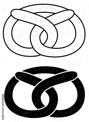 Salt pretzel icon set vector eps 10