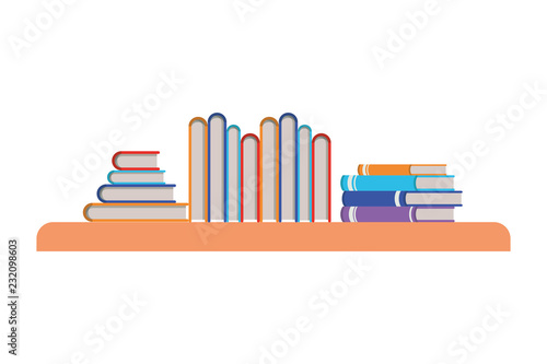 shelving with books isolated icon