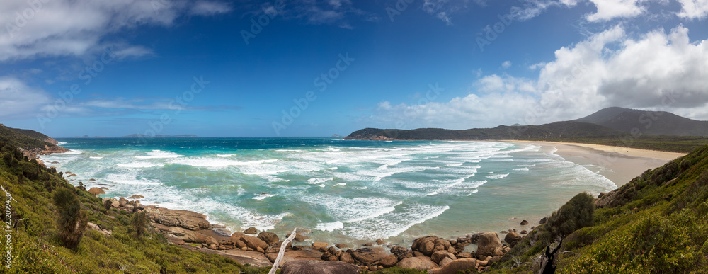 Panorama of beautiful Norman beach in Wilsons promontory national park, victoria, Australia