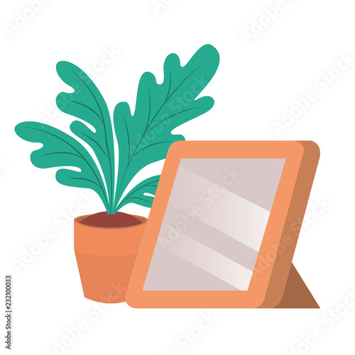 portrait and houseplant isolated icon
