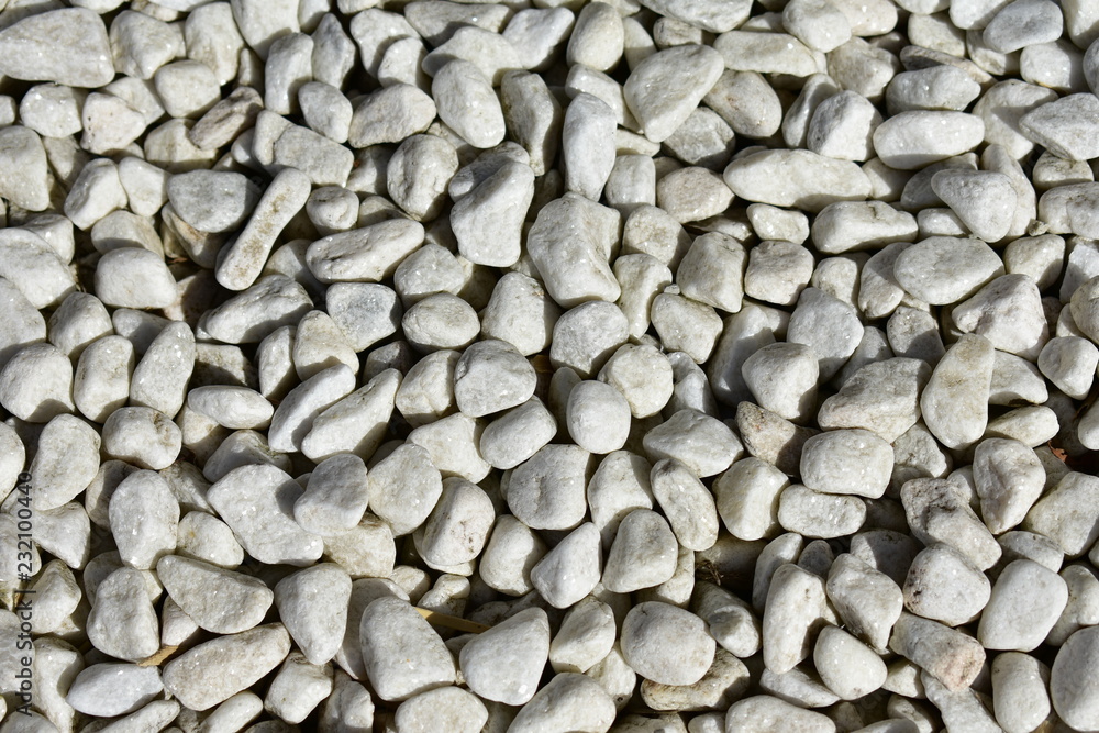 White stones rugged texture. White stones rough background with sun light.