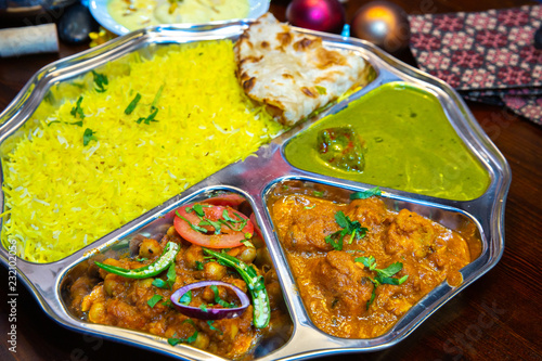 Traditional indian meal - thali photo