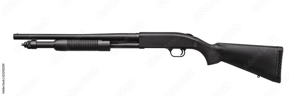Gun.Shotgun isolated on white Gun.Shotgun isolated on white