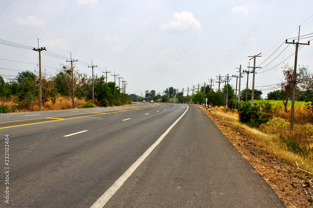 road and blue sky