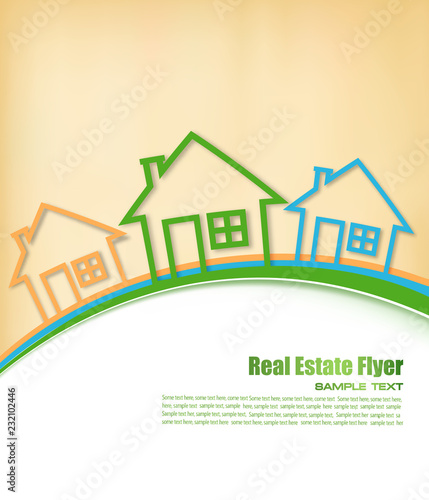 Real Estate Agent Flyer. Vector illustration