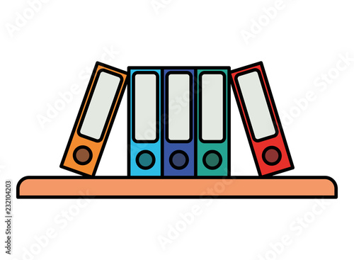 shelving with books isolated icon