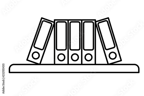 shelving with books isolated icon