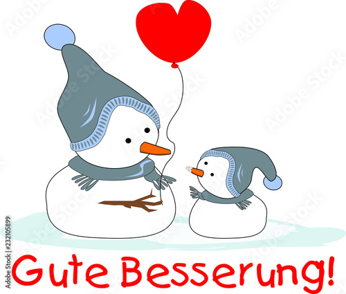 Schneemann  wünscht dem anderen Schneemann Gute Besserung