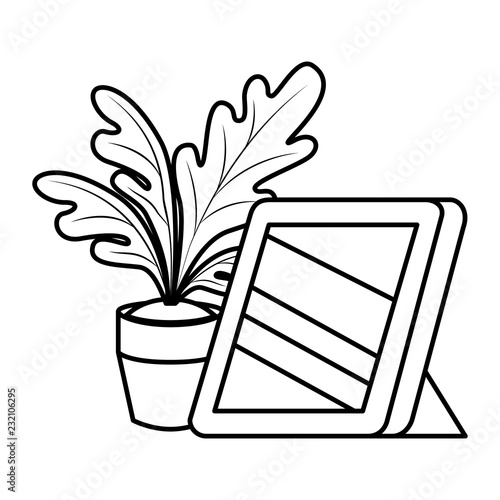 portrait and houseplant isolated icon