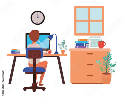 man working in the office avatar character