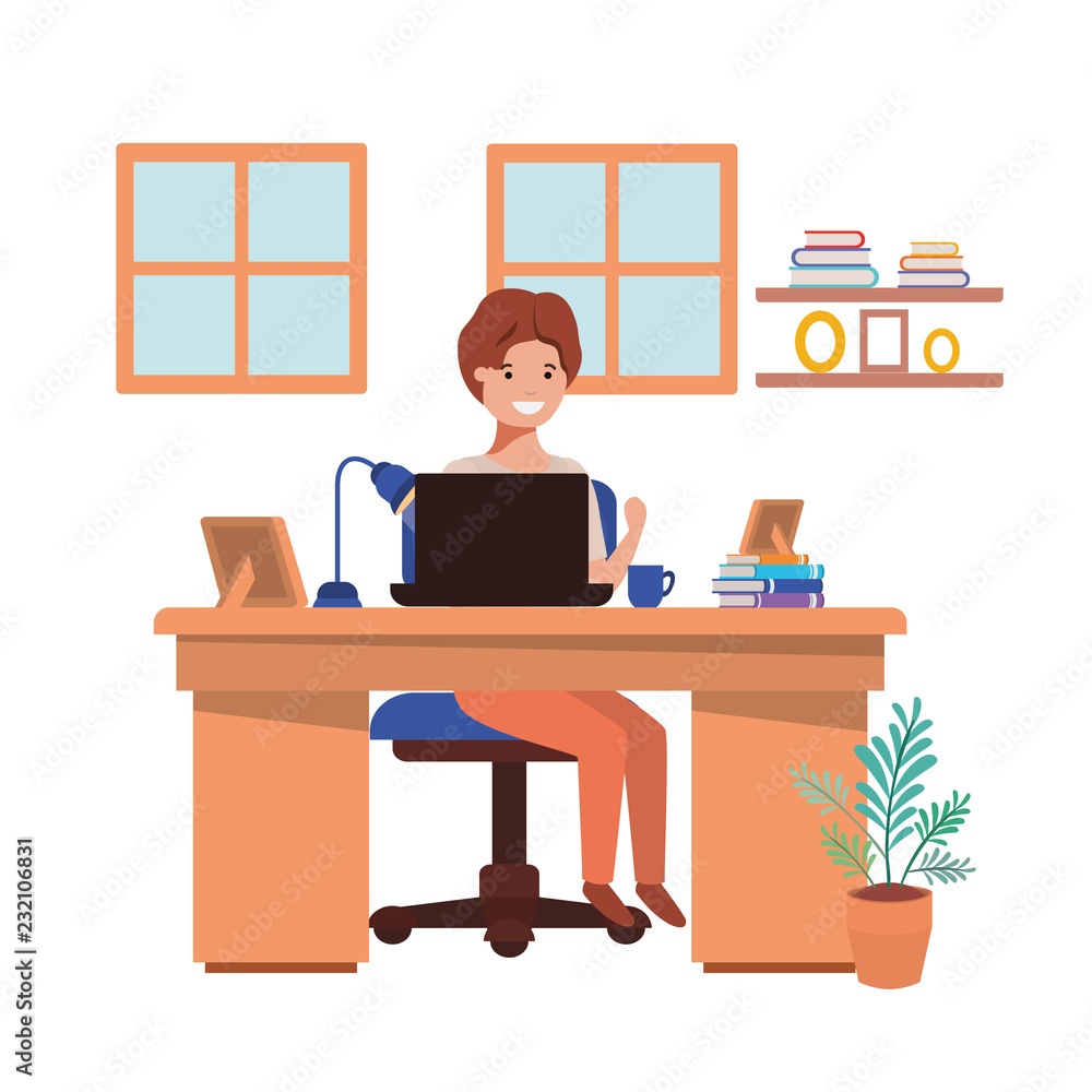 man working in the office avatar character man working in the office avatar character