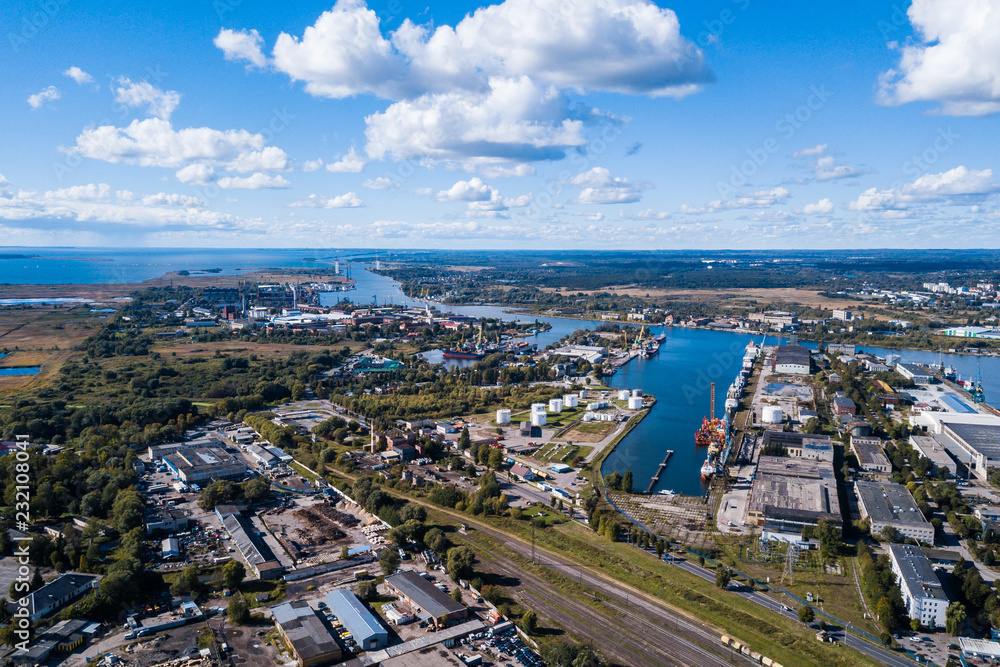 Aerial: Port of kaliningrad, Russia