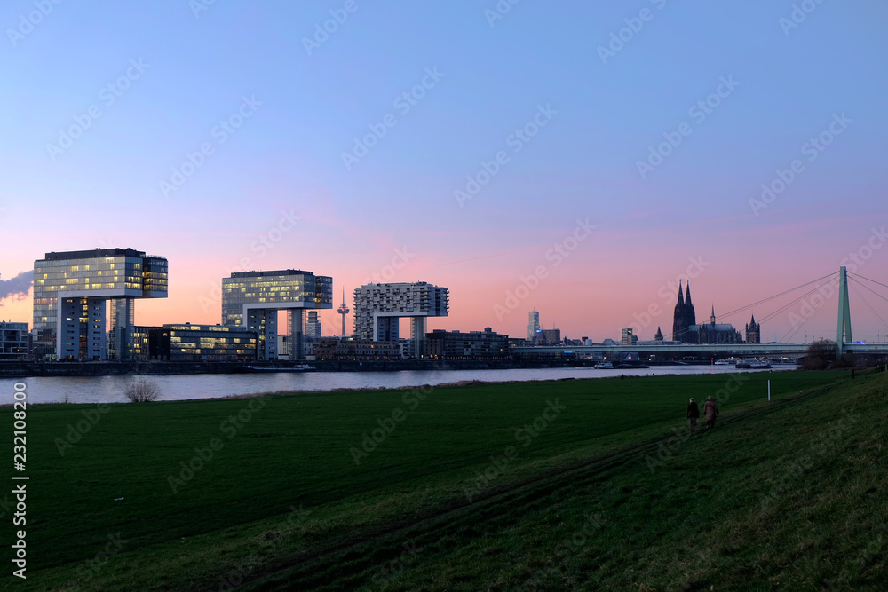 Skyline of Cologne during Sunset with Cathedral Skyline of Cologne during Sunset with Cathedral