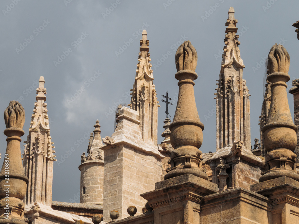 Seville cathedral spires detail