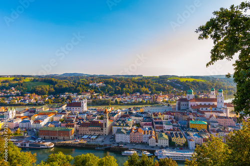 Landscape with the city of Passau, Germany, Bavaria.