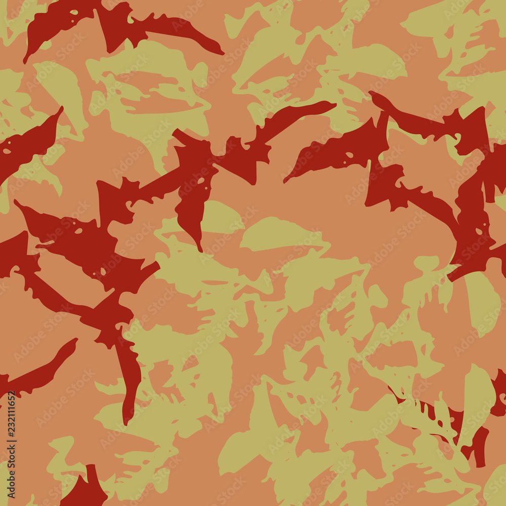 Imitation of camouflage - seamless pattern in different shades of red, green and pink colors Imitation of camouflage - seamless pattern in different shades of red, green and pink colors