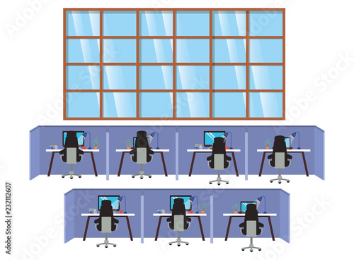 work cubicles isolated icon