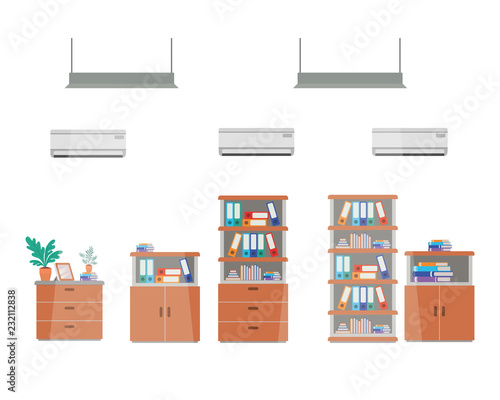 shelvings with books isolated icon