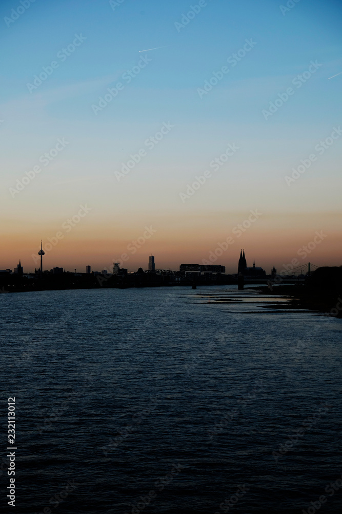 Panorama of Cologne at Sunset