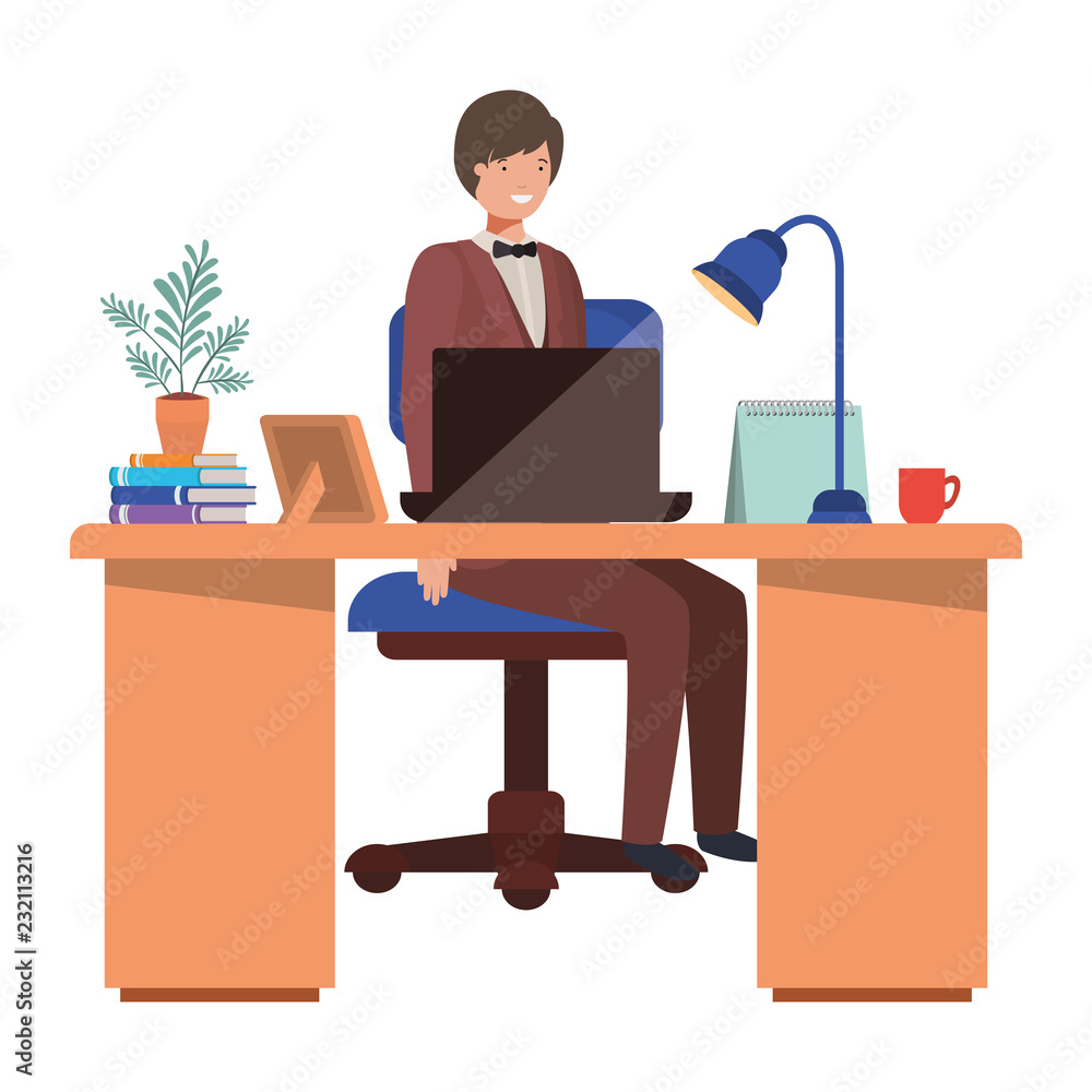 man working in the office avatar character man working in the office avatar character
