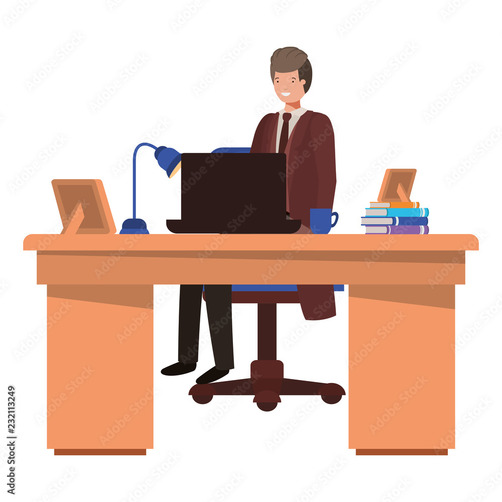 man working in the office avatar character man working in the office avatar character