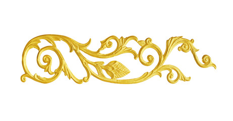 Ornament elements, vintage gold floral designs