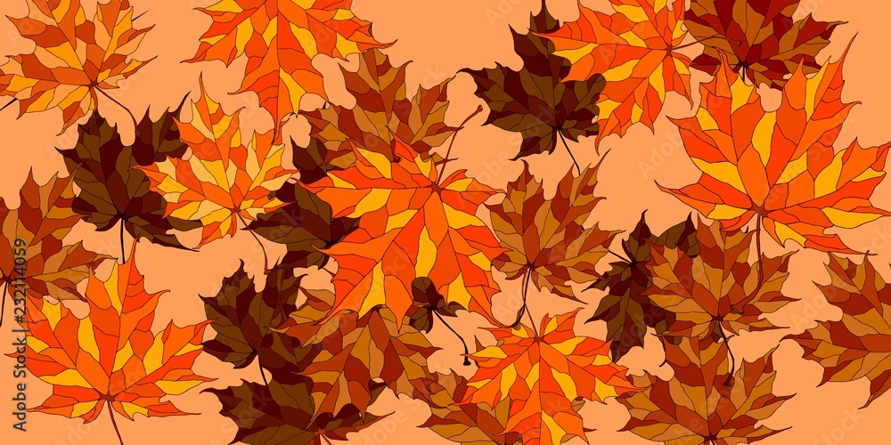 Vector background with beautiful maple leaves. Vector background with beautiful maple leaves.
