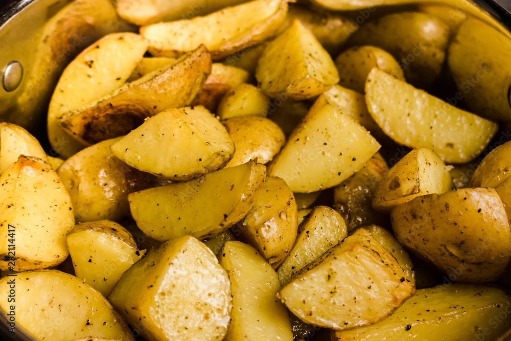 Close up view of backed potatoes as pattern. Close up view of backed potatoes as pattern.