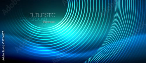 Neon glowing circles background