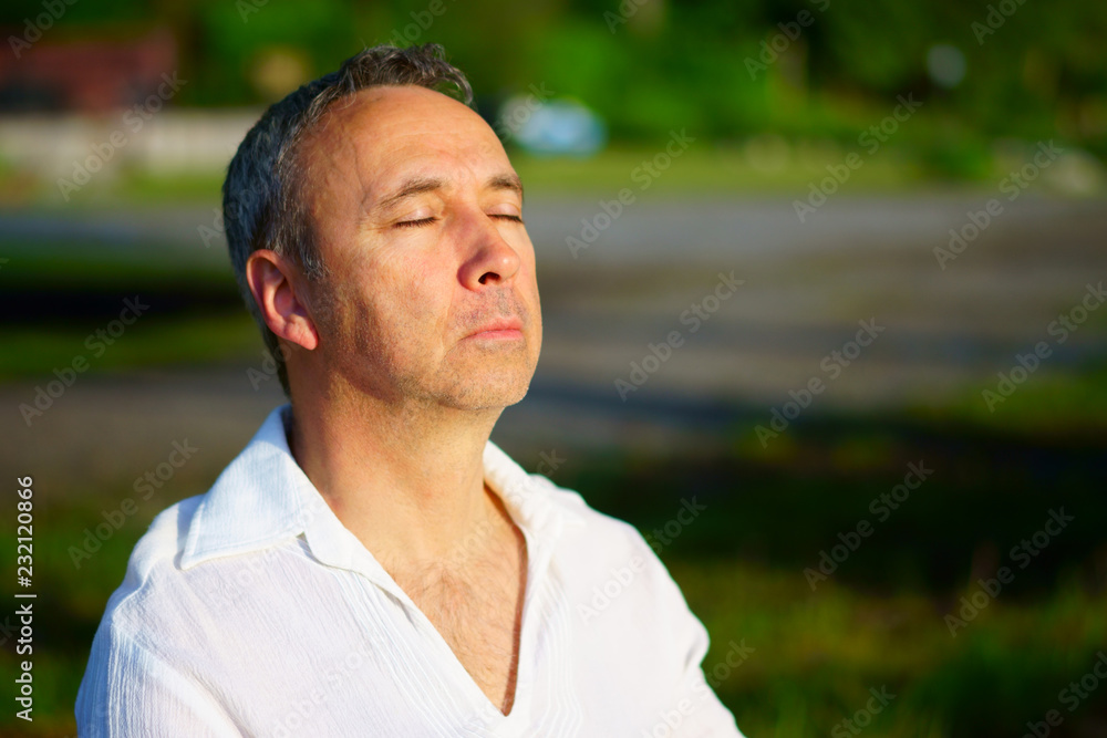Meditation by the river. Early morning. Sunrise with some mist on the lake in Canada. Meditation by the river. Early morning. Sunrise with some mist on the lake in Canada.