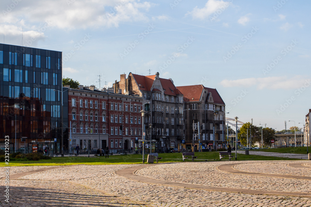 Historical square in the center of Gdansk. Poland