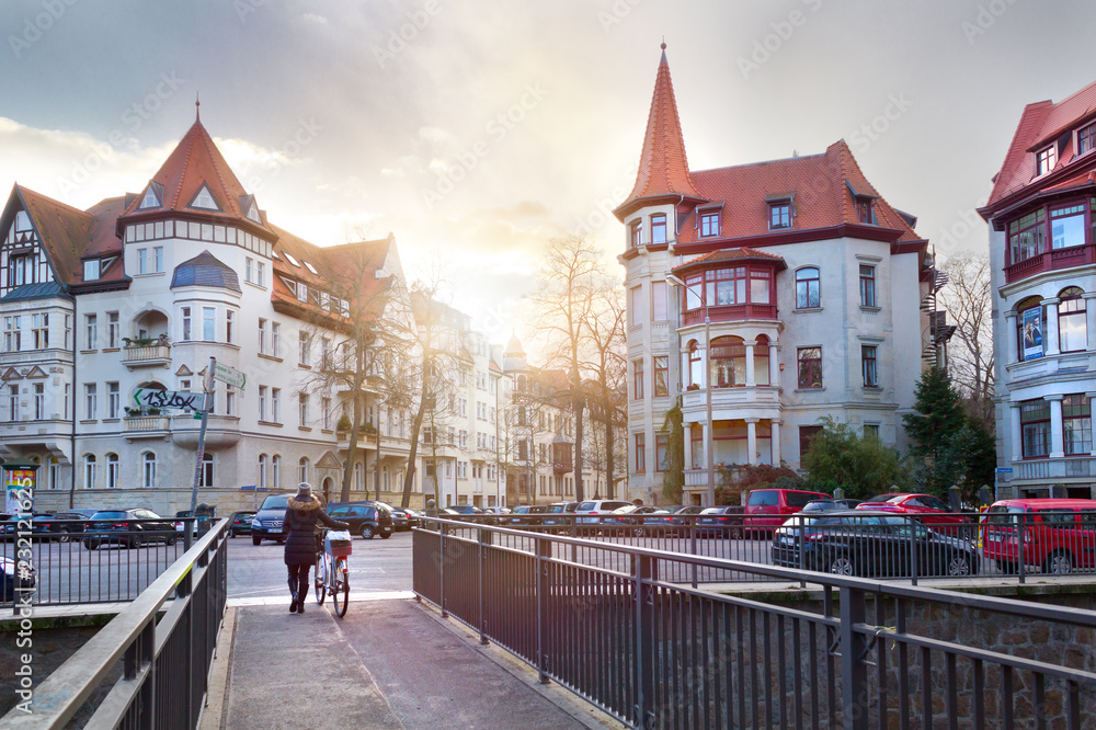 Obraz premium Gründerzeithäuser im Leipziger Waldstraßenviertel