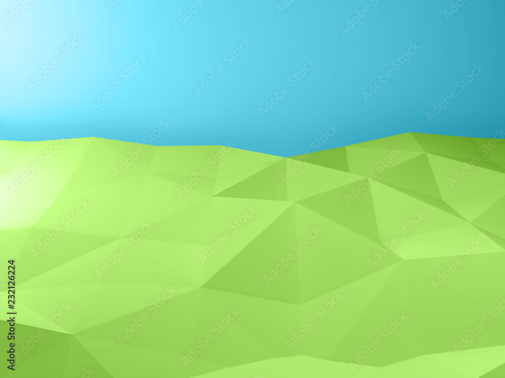 Obraz premium Abstract low poly landscape background 3 d