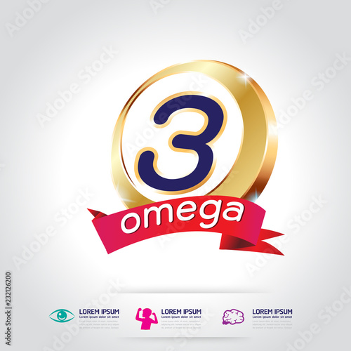Omega 3 Calcium and Vitamins for Kids Logo Concept Vector