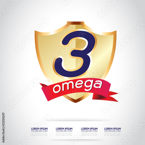 Omega 3 Calcium and Vitamins for Kids Logo Concept Vector