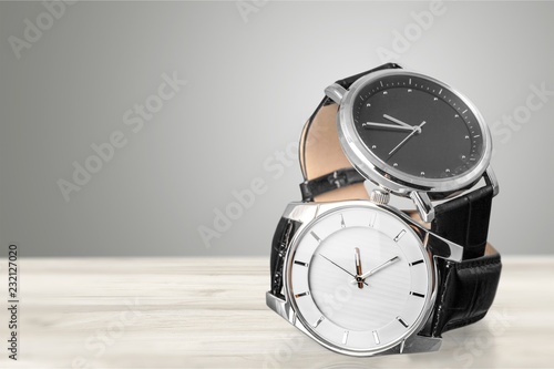 Canvas Print Men's mechanical watches on  background