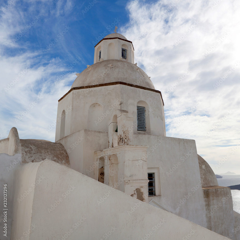 Traditional Greek Church in Oia on Santorini, Cyclades, Greece