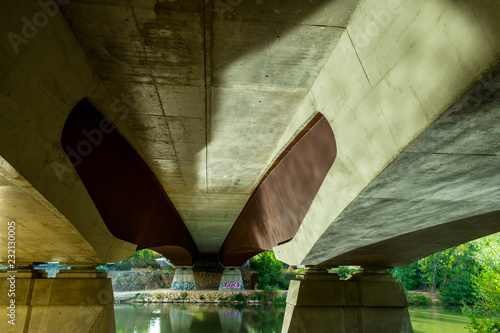 architecture bridge over a river bottom photo