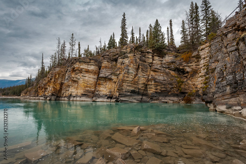 Athabasca Falls along the Icefields Parkway in Jasper National Park, Alberta, Canada