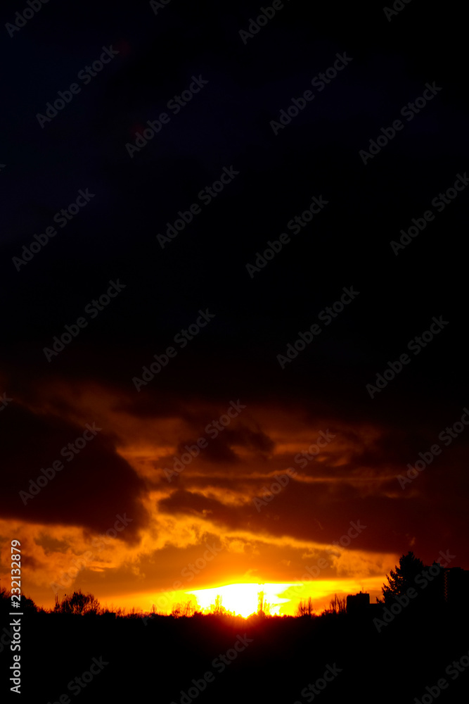 Red Sunset by River